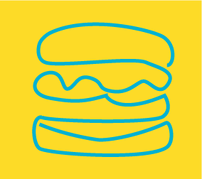 Logo Burger Jaune & Bleu