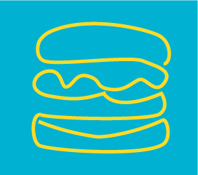 Logo Burger Bleu & Jaune